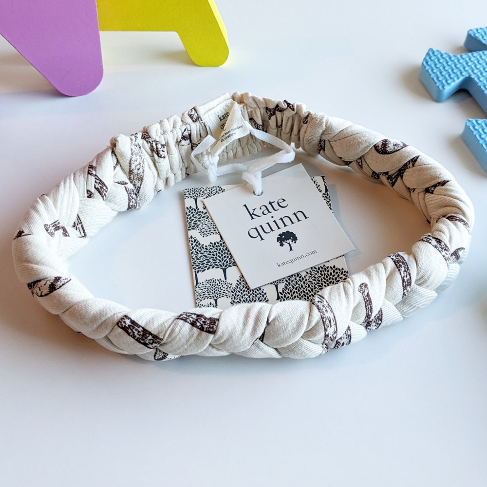 NWT Kate Quinn Skinny Braided Headband Vintage Baseball